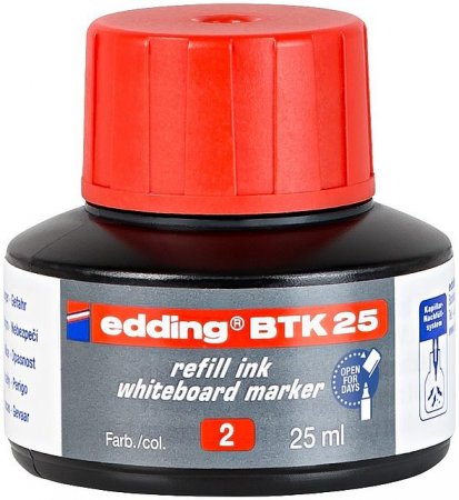 Чернила для маркеров BTK-25-2 Edding для E-28/29/250/360/361/363, 25 мл, в бутылочках с капиллярной пипеткой, красные