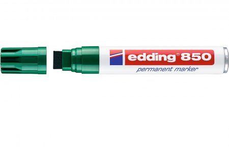 Маркер перманентный 850-4 Edding, с широким клиновидным наконечником 5-16 мм, заправляемый,(дерево, картон, металл, керамика, стекло, пластик),зеленый