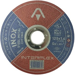 Отрезной круг Interflex INOX 125x1,6x22мм, Т41, нержавеющая сталь, металл