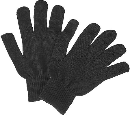Перчатки трикотажные полушерстяные (черные)