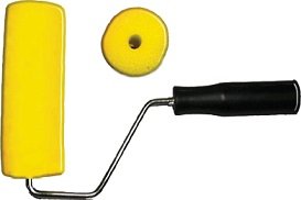 Валик поролоновый желтый с ручкой 150 мм Используется с вододисперсионными красками и водорастворимы