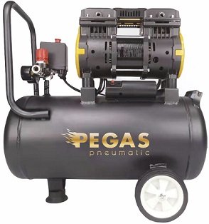 Бесшумный компрессор PEGAS PNEUMATIC PG-802 проф. серия, безмасляный