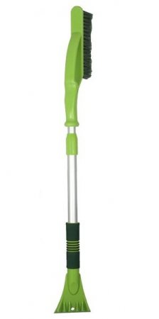 Щетка для снега cо скребком Nova Bright Li-Sa телескопическая, поролоновая ручка, салатово-зеленая (84,5-112,5см) LS203