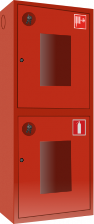 Шкаф ШПК-320 НОК (навесной, открытый, красный) 540х1300х230мм с окном