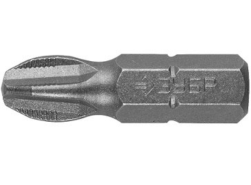 Биты ЗУБР "МАСТЕР" кованые, хромомолибденовая сталь, тип хвостовика C 1/4", PH3, 25мм, 2шт