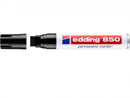 Маркер перманентный 850-1 Edding, с широким клиновидным наконечником 5-16 мм, заправляемый,(дерево, картон, металл, керамика, стекло, пластик),черный