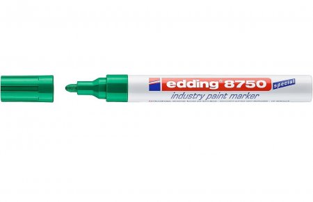 Маркер 8750-4 Edding для промышленной графики 2-4 мм, красящий, д/ надписей на жирной, пыльной поверхности, зеленый