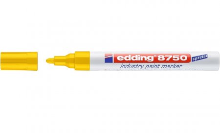 Маркер 8750-5 Edding для промышленной графики 2-4 мм, красящий, д/ надписей на жирной, пыльной поверхности, желтый
