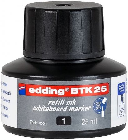 Чернила для маркеров BTK-25-1 Edding для E-28/29/250/360/361/363, 25 мл, в бутылочках с капиллярной пипеткой, черные