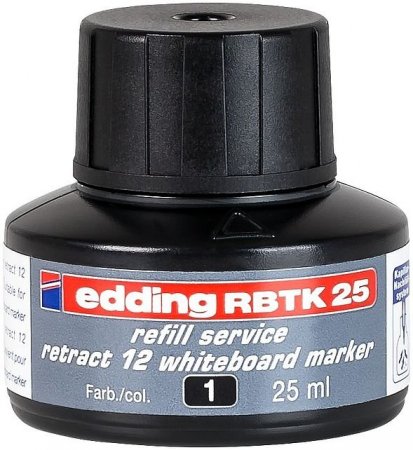 Чернила для маркеров RBTK-25-1 Edding для E-12, 25 мл, в бутылочках с капиллярной пипеткой, черные