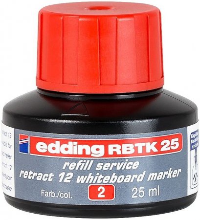 Чернила для маркеров RBTK-25-2 Edding для E-12, 25 мл, в бутылочках с капиллярной пипеткой, красные