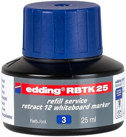Чернила для маркеров RBTK-25-3 Edding для E-12, 25 мл, в бутылочках с капиллярной пипеткой, синие