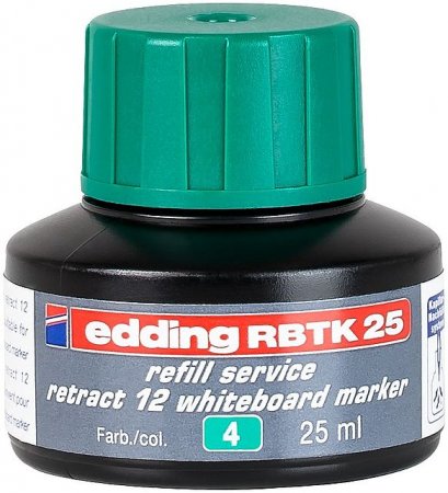 Чернила для маркеров RBTK-25-4 Edding для E-12, 25 мл, в бутылочках с капиллярной пипеткой, зеленые