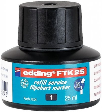 Чернила для маркеров FTK-25-1 Edding для E-380/383, 25 мл, в бутылочках с капиллярной пипеткой, черные