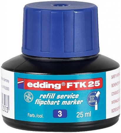 Чернила для маркеров FTK-25-3 Edding для E-380/383, 25 мл, в бутылочках с капиллярной пипеткой, синие