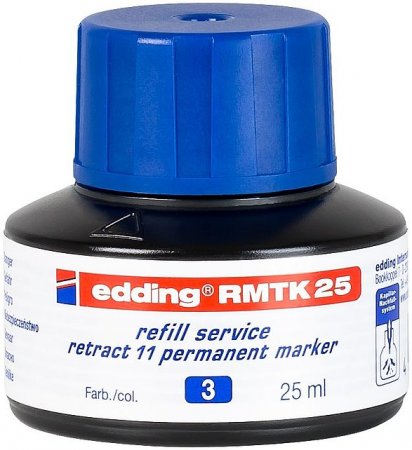 Чернила для маркеров RMTK-25-3 Edding для E-11, 25 мл, в бутылочках с капиллярной пипеткой, синие