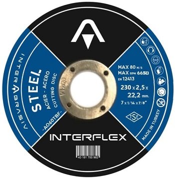 Отрезной круг Interflex STEEL 230x2,5x22мм, Т41, металл