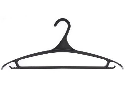 Вешалка-плечики пластиковая для верхней одежды черная (размер 52-54, 470 мм)