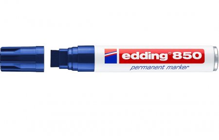 Маркер перманентный 850-3 Edding, с широким клиновидным наконечником 5-16 мм, заправляемый,(дерево, картон, металл, керамика, стекло, пластик),синий