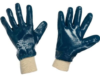 Перчатки рабочие защитные Manipula Specialist Техник РП TN-03/MG-226 хлопковые с нитрильным покрытием синие (размер 10, XL)