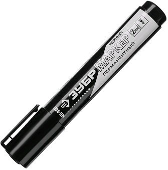 Перманентный маркер, ЗУБР  МП-300 2-3мм, заостренный, черный, ПРОФЕССИОНАЛ (06322-2)
