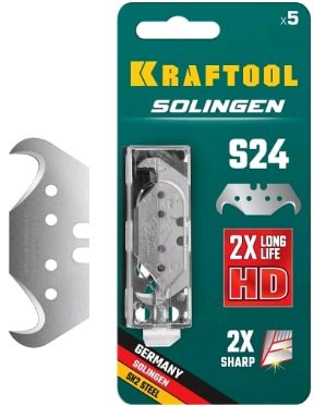 Лезвия крюковидные KRAFTOOL SOLINGEN S24, 5 шт