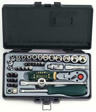 Набор головок и инструмента F-2421F 1/4"головки 6-гр. трещотка-Flex(с шарниром), удлиннители, кардан FORCЕ