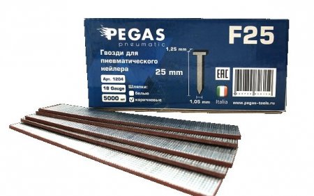 Гвозди PEGAS F25, длина 25 мм, сечение 1,25 мм