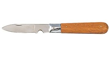 Нож электрика складной лезвие 9см деревянная ручка