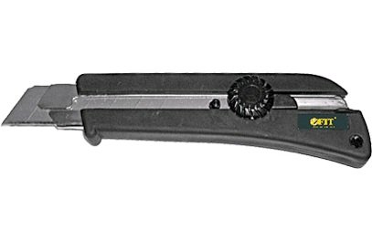 Нож технический Профи 25 мм усиленный с вращ. приж. эластичн. ручка