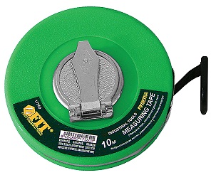 Рулетка фиброглассовая лента, зеленая 10 м