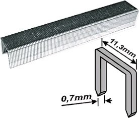 Скобы для степлера узкие прямоугольные каленые 10х0,7х11,3мм за 1000шт. для 32114, 32145,32147