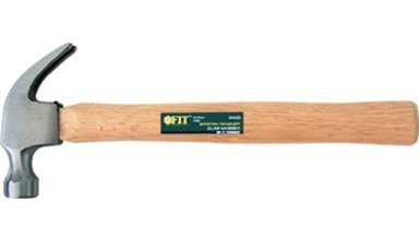 Молоток-гвоздодер деревянная ручка 450 гр. 16 oz(круглый боёк 27 мм)