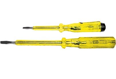 Отвертка индикаторная, желтая ручка, 140 мм, 100-250В