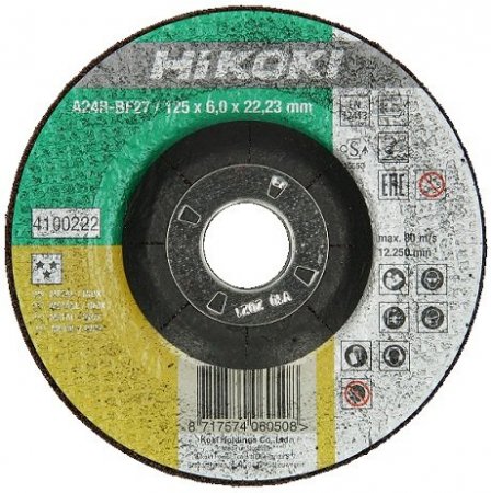 Диск шлифовальный HiKoki по нержавеющей стали и металлу 115х6х22,2