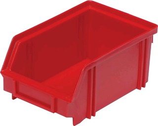 Ящик пластиковый серии 7000 170х105х75, цвет красный.
