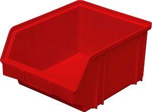 Ящик пластиковый серии 7000 290х230х150, цвет красный.