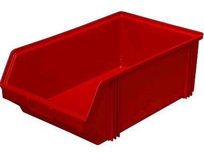 Ящик пластиковый серии 7000 500х310х183, цвет красный.