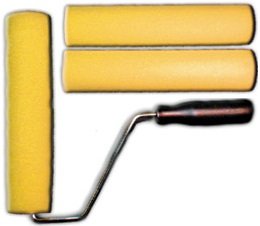 Валик поролон. желтый с ручкой 230 мм + 2 шубки