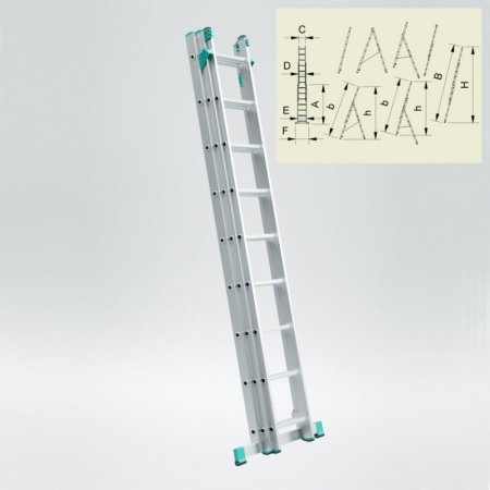 Лестница универсальная Alve 7807; 3-х секц. 3х7 ступеней (вариант для лестницы)