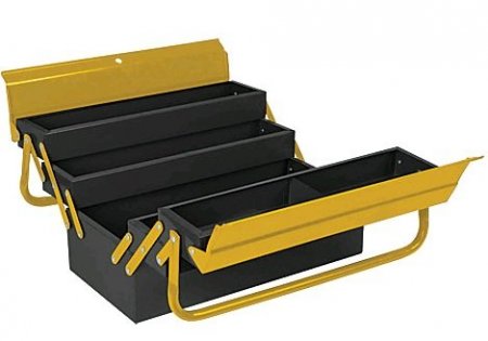 Ящик для инструмента металлический с 4-мя раздвижными отделениями  420х200х200 мм
