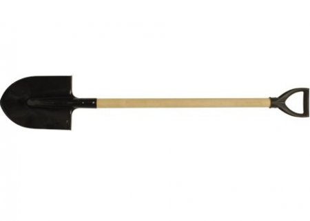 Лопата ЛУ садово-огородная с деревянным черенком и V-ручкой, 210 мм  РОС