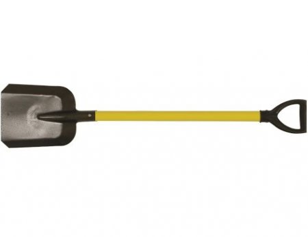 Лопата совковая с желтым металлизированным черенком и V-pучкой  РОС