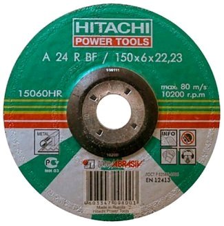 Диск шлифовальный Hitachi-Луга по металлу 27 (14А) A 24 R BF 115х6х22,2