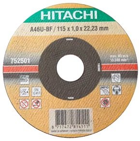 Диск отрезной Hitachi по нер.стали/металлу 115х1,6х22,2 прямой BRILLIANT (аналог 752505)