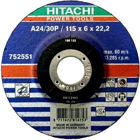 Диск шлифовальный Hitachi по нер. стали/металлу 115х6х22,2