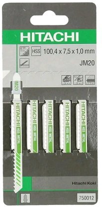 Пилки для лобзика Hitachi (5шт) JM20 HSS/Т127D 100,4/75 мм (металл 3-15мм, алюминий до 30мм, пластик