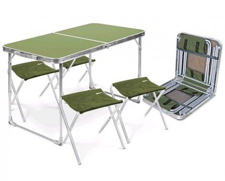 Набор: стол складной + 4 стула дачных складных ССТ-К2/2 (хаки)