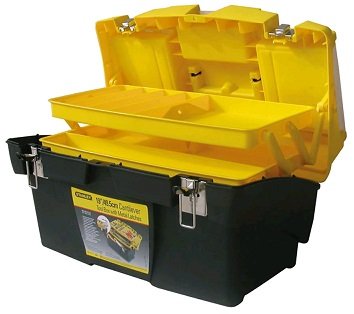 Ящик для инструмента Mega Cantilever с металлическими замками и 2 съемными органайзерами пластмассовый STANLEY, 19''/49,5х26,5х26,1 см