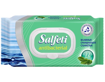 Салфетки влажные антибактериальные Salfeti, 72 шт.